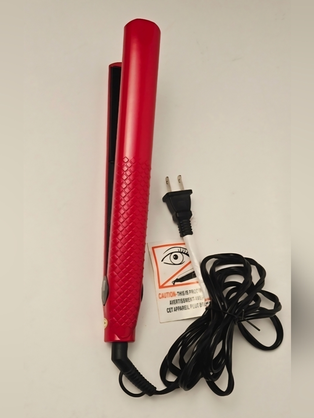 Ceramic Hair Straightener Flat Iron Red Adjustable Heat Tested